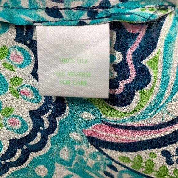 Lilly Pulitzer 100% Silk Sleeveless Blouse, Size 4 - Picture 5 of 6